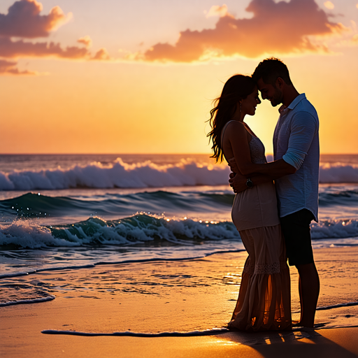 Silhouettes of Love at Sunset