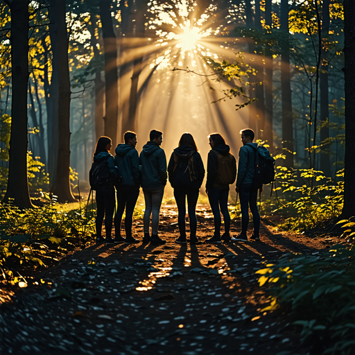 Sunbeams and Silhouettes: A Moment of Hope in the Forest