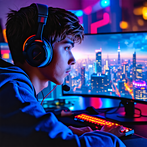 Neon Nights: Gamer Lost in a Digital World