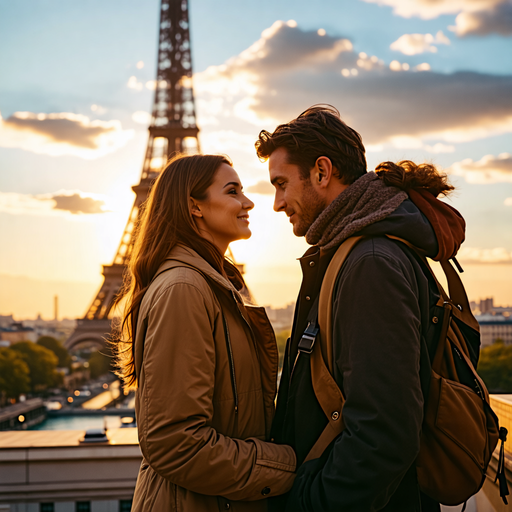 Love in the Shadow of the Eiffel Tower: A Sunset Serenade