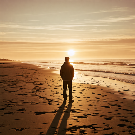 Silhouetted Solitude at Sunset