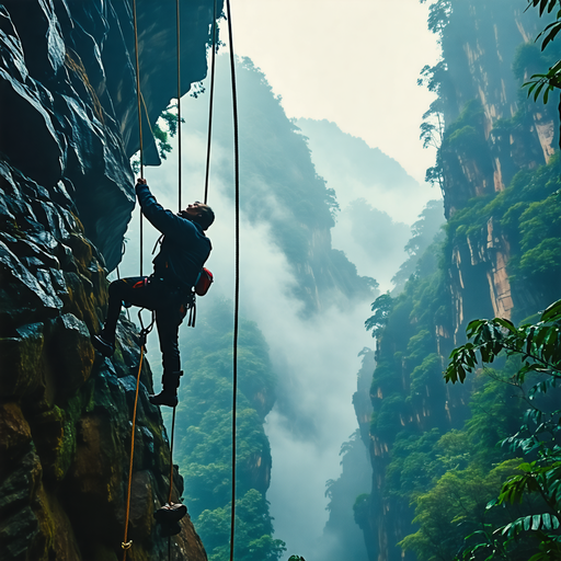 A Lone Climber’s Journey Through the Mist