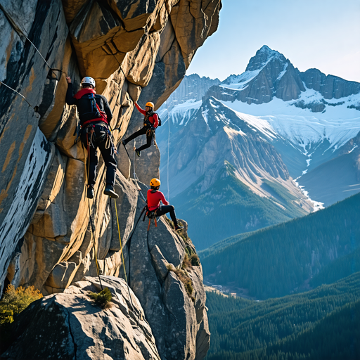 On the Edge of Adventure: Climbers Conquer a Majestic Mountain