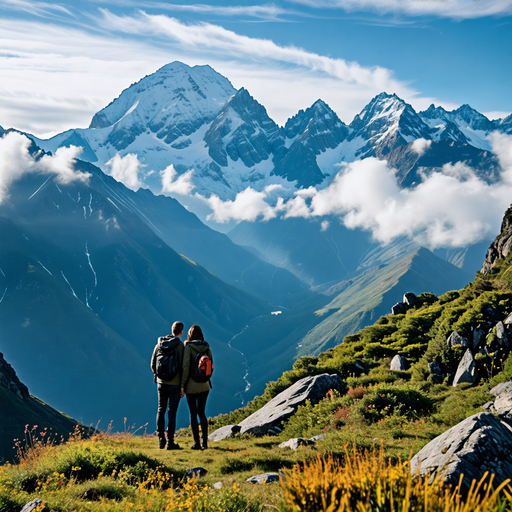 Love Amidst the Peaks: A Couple’s Serene Mountaintop Moment