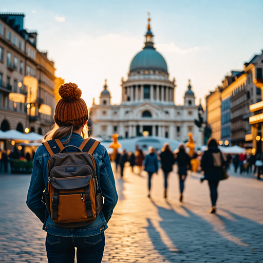 Sunset Stroll: A Moment of Tranquility in a European City