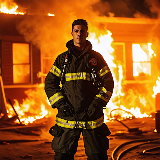 Firefighter Faces the Flames: A Moment of Courage