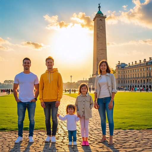 Golden Hour Family Memories in the Plaza