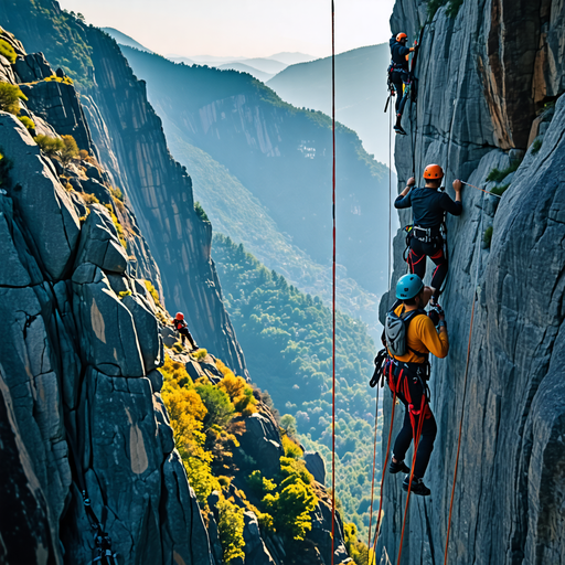 Precarious Climb:  Daredevils Scale Sheer Cliff Face