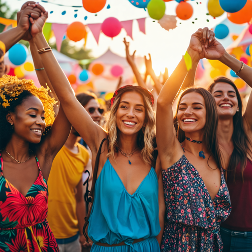 Joyful Celebration: Three Friends Share the Excitement