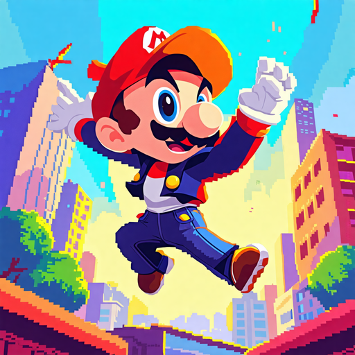 Mario’s City Leap: A Nostalgic Journey Through Pixelated Streets