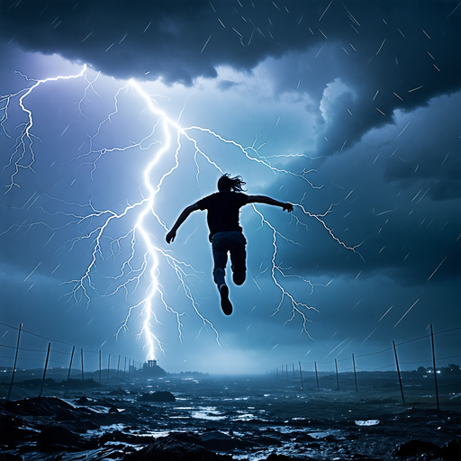 Running from the Storm: A Silhouette of Fear