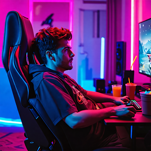 Neon Glow, Intense Focus: Capturing the Gamer’s World