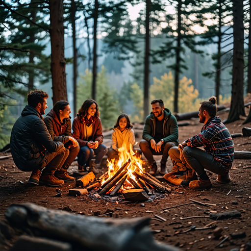 Campfire Companionship: A Night of Laughter and Warmth