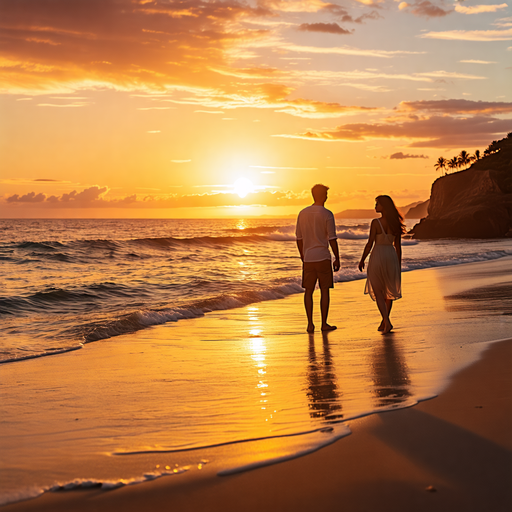 Silhouettes of Love at Sunset