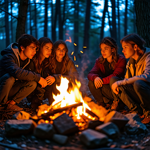 Campfire Glow: A Moment of Peace and Nostalgia