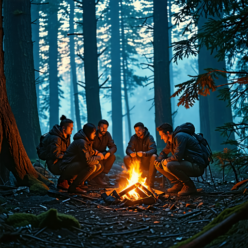 Campfire Mystery in the Misty Forest