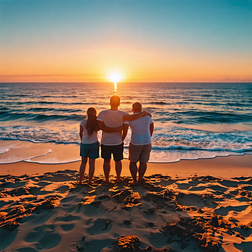 Silhouettes of Serenity: Sunset on the Beach