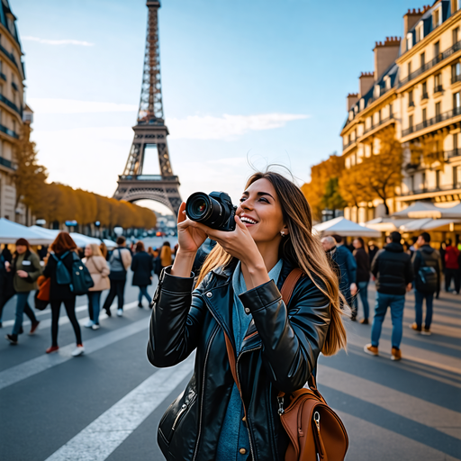 Capturing Parisian Joy: A Smile and the Eiffel Tower