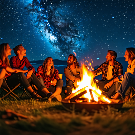 Starry Night Campfire Gathering