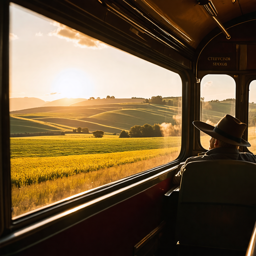 Golden Hour Reflections: A Moment of Tranquility on the Train