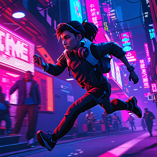 Neon Nights: A Cyberpunk Chase