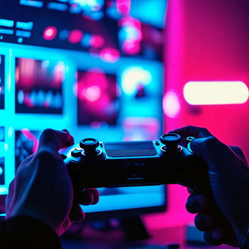 Immersed in the Neon Glow: A Gamer’s Moment of Anticipation