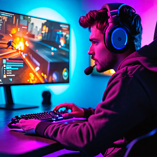 Neon Glow, Intense Focus: Capturing the Gamer’s World