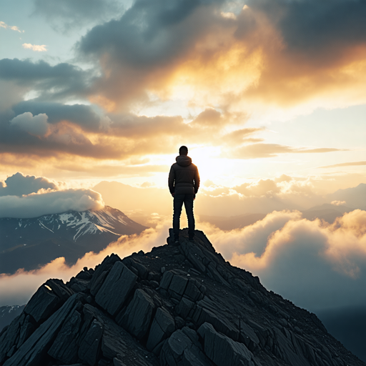 Silhouetted Against the Sunset: A Moment of Solitude and Awe