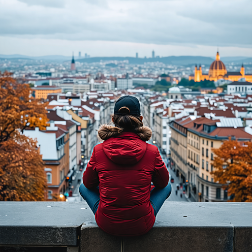 Silhouetted Solitude: A Moment of Contemplation Above the City