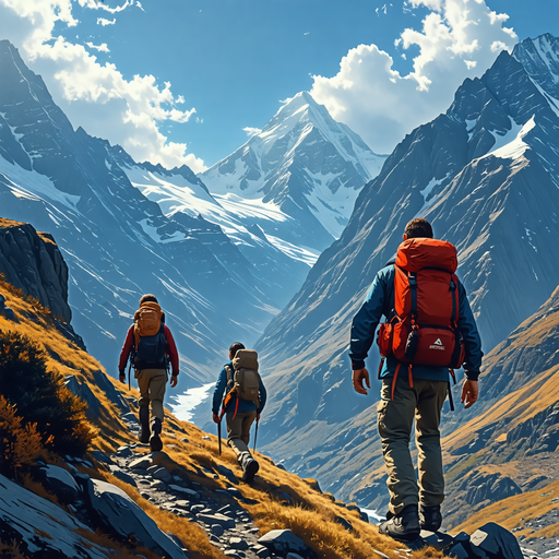 Conquering the Peak: Hikers Embark on a Majestic Mountain Journey