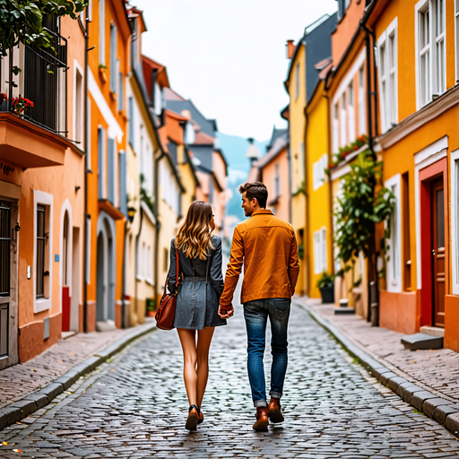 A Romantic Stroll Through a Charming European Town