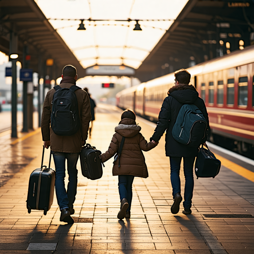 Golden Hour Farewell: A Family’s Journey Begins