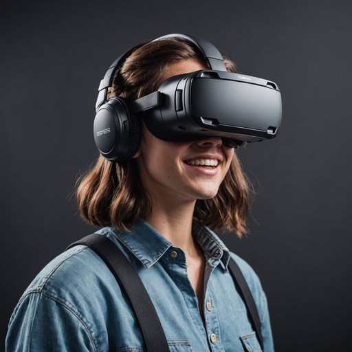 Embracing the Future: A Smile of Wonder in Virtual Reality