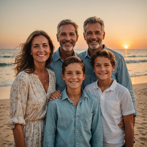 Sunset Smiles: A Family’s Beachside Bliss