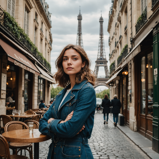 Parisian Chic: A Woman’s Confidence Against the Eiffel Tower