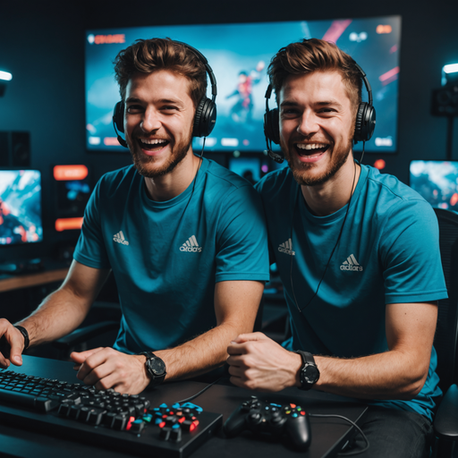 Gaming Buddies Share a Laugh in the Heat of the Action