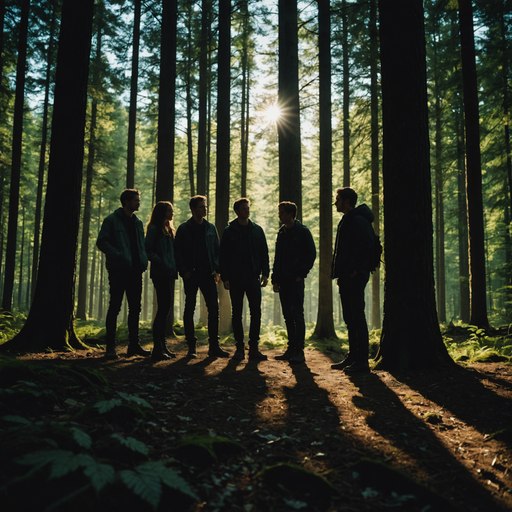 Silhouettes of Hope in the Forest