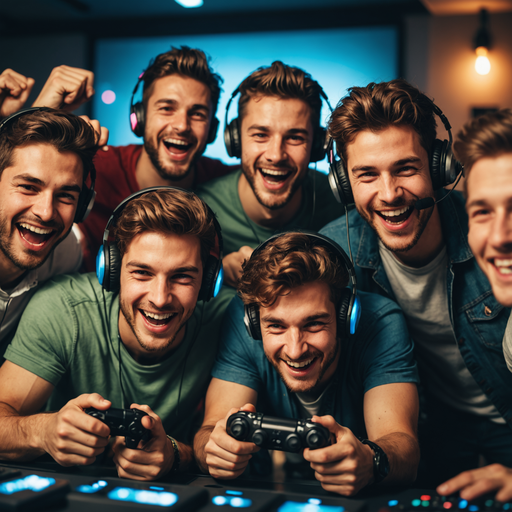 The Joy of Victory: Friends Celebrate a Gaming Triumph