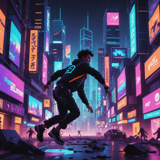 Neon City Leap: A Cyberpunk Masterpiece