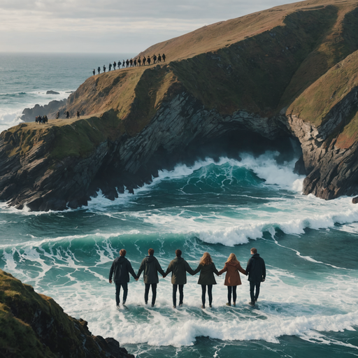 Contemplating the Vastness: A Moment of Peace on the Rugged Coast