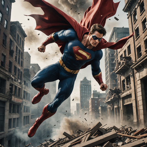 Superman Soars Above Devastation