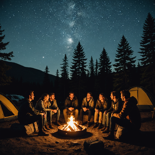 Campfire Tales Under a Starry Sky