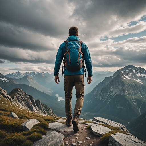 Contemplating the Vastness: A Hiker Finds Serenity on a Mountaintop