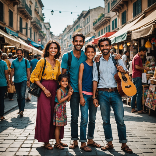 Family Harmony in the Bustling Market