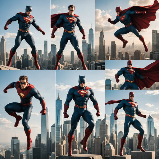 Soaring Above the City: A Superhero Takes Flight