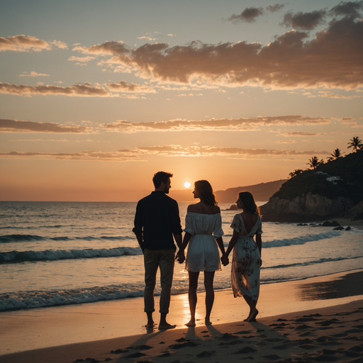 Silhouettes of Love at Sunset