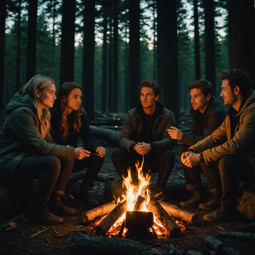 Campfire Glow: Intimacy and Tranquility in the Forest