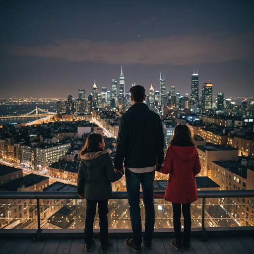 City Lights, Family Dreams: A Rooftop Moment of Hope