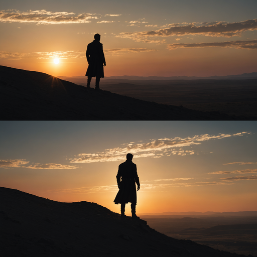 Silhouetted Against the Setting Sun