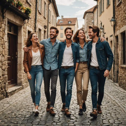 Friendship Blooms on a Cobblestone Street